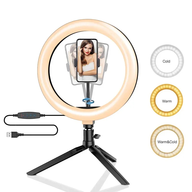 Stand Lighting Photography - Dimmable26cm LED Ring Light Kit with