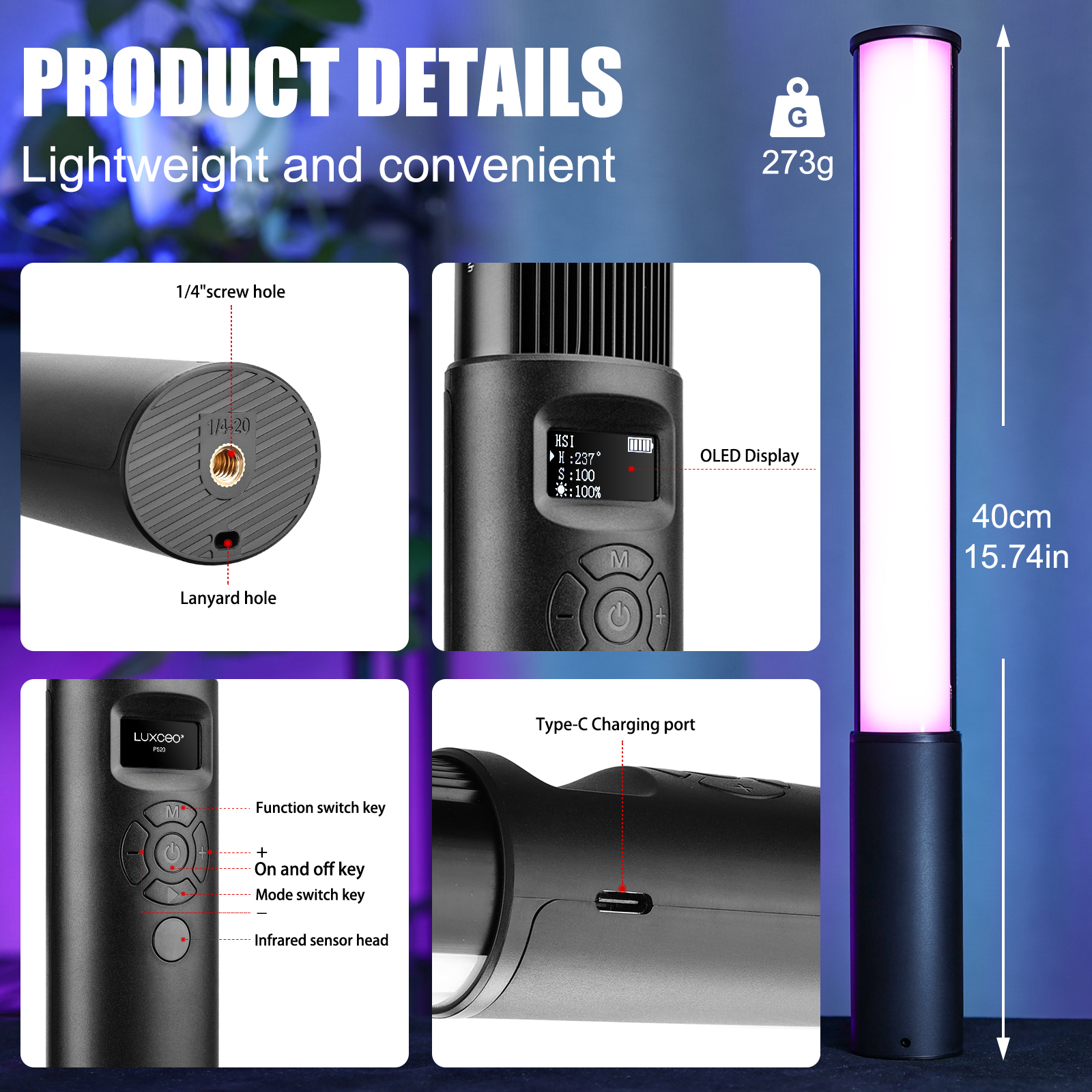 P400 RGB Light Wand Handheld L - Photography Lighting Youtube บทวิจารณ์และราคา