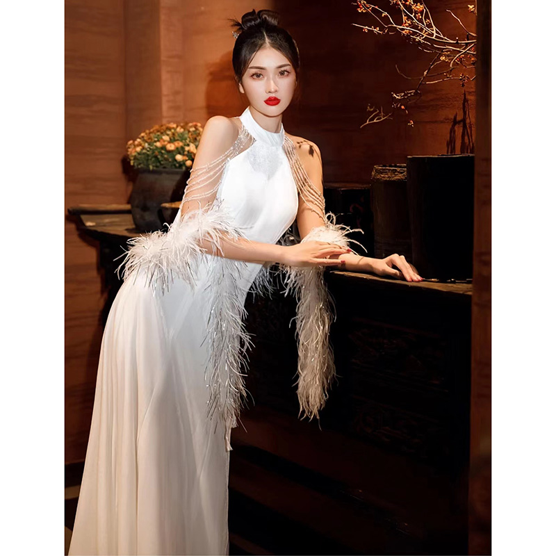 Light Wedding Dress Satin Neck - Photography Lighting Design บทวิจารณ์และราคา