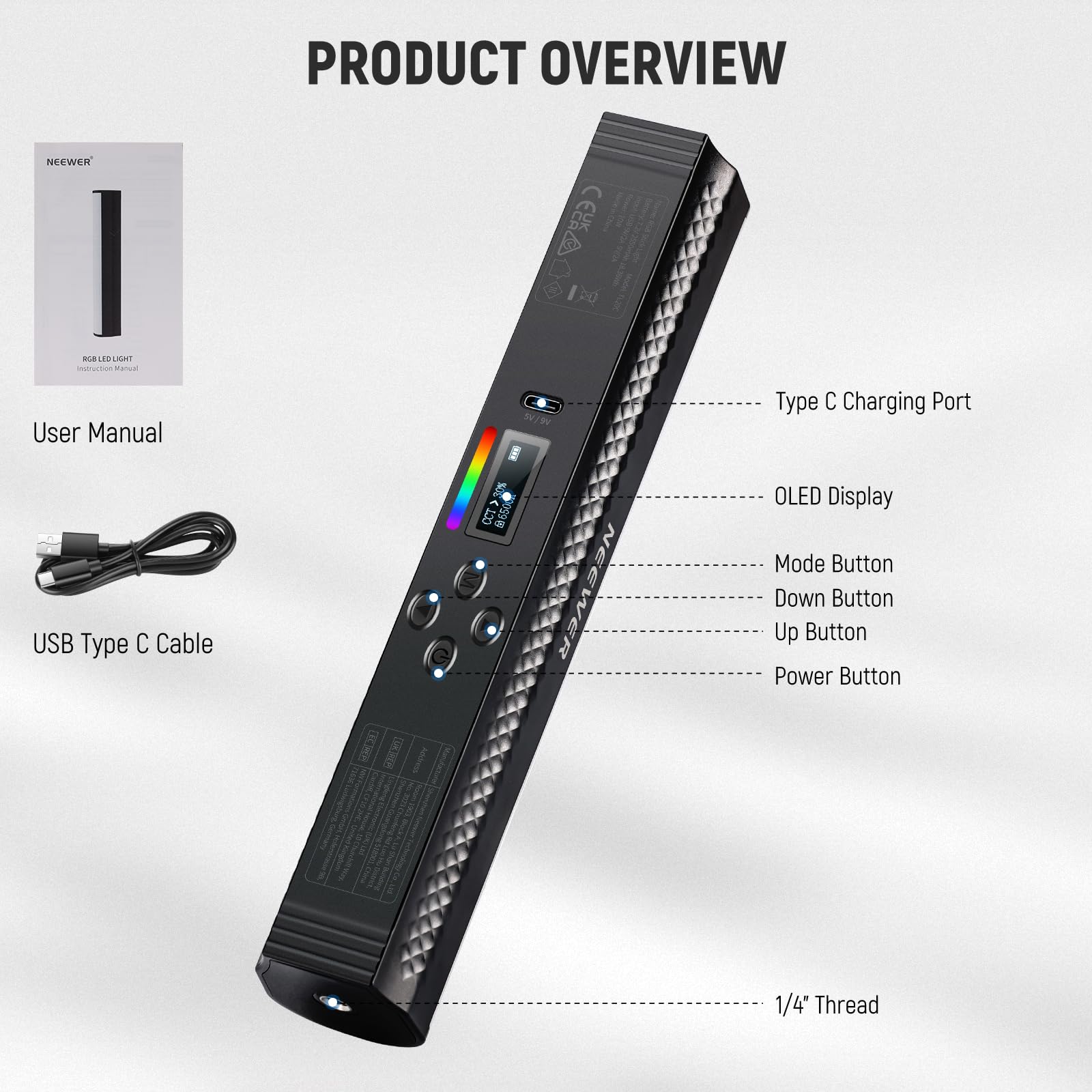 NEEWER RGB Light Wand with APP - Photography Lighting Youtube บทวิจารณ์และราคา