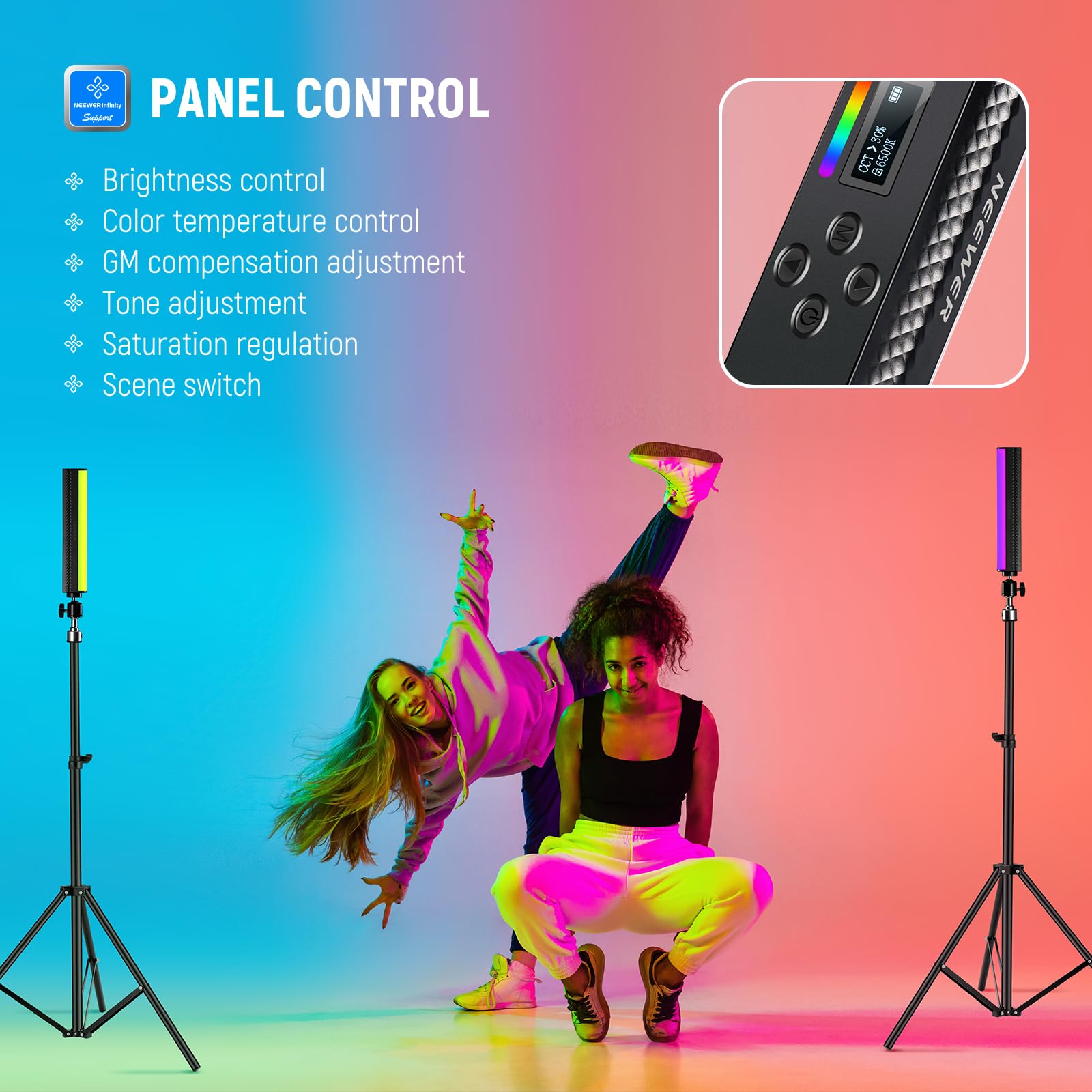 NEEWER RGB Light Wand with APP - Photography Lighting Youtube บทวิจารณ์และราคา