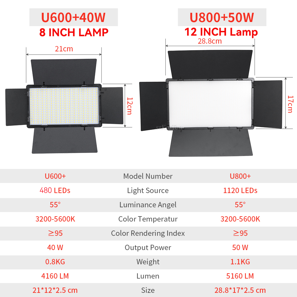 U800 U600 LED Photo Studio Vid - Photography Lighting Youtube บทวิจารณ์และราคา